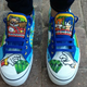 Illustration for article titled Hand Painted Sonic Shoes Have Impressive Details On Them